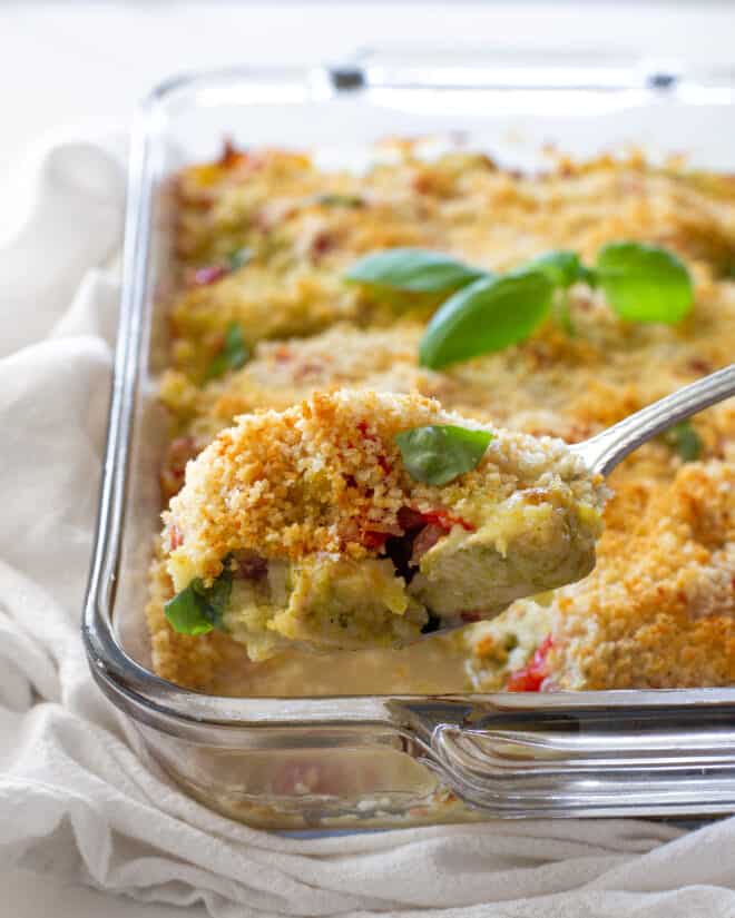 Bruschetta Pesto Chicken Casserole The Girl Who Ate Everything