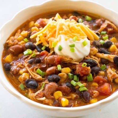 Easy Slow Cooker Taco Soup Recipe With Chicken & Beef - Fun Happy Home