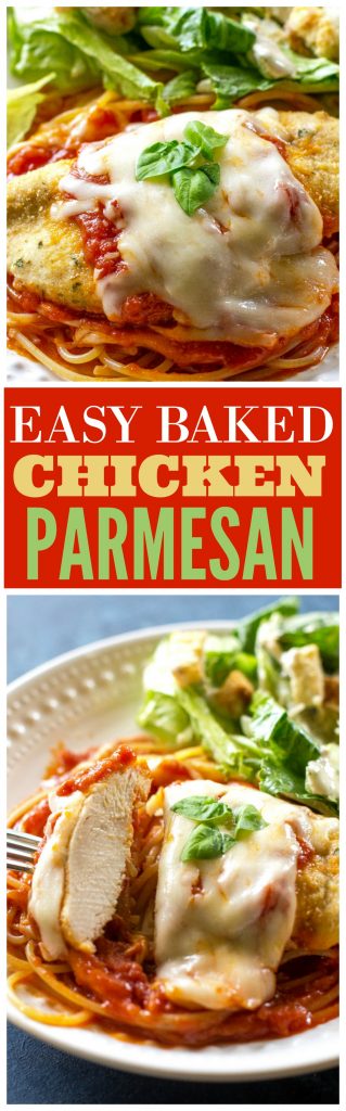 Easy Baked Chicken Parmesan - The Girl Who Ate Everything