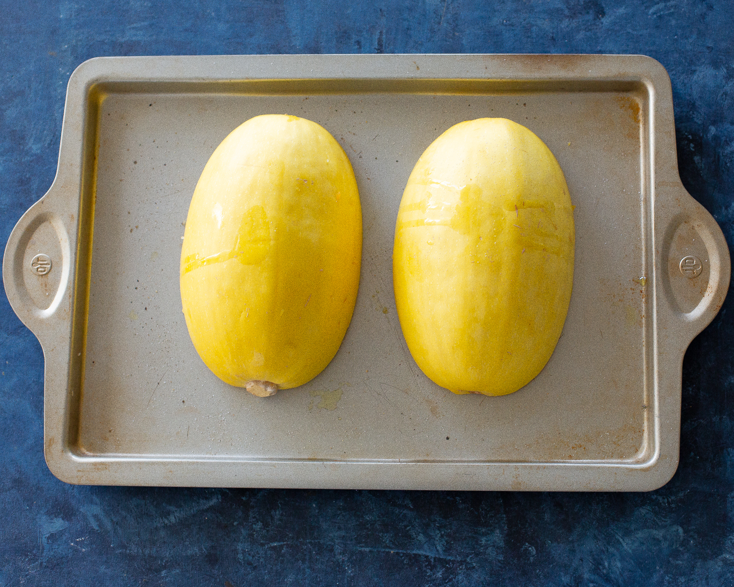 spaghetti squash cut in half