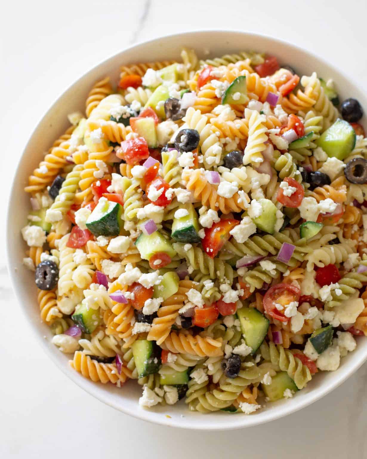 Feta and Vegetable Rotini Salad | The Girl Who Ate Everything