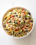 Feta and Vegetable Rotini Salad - The Girl Who Ate Everything