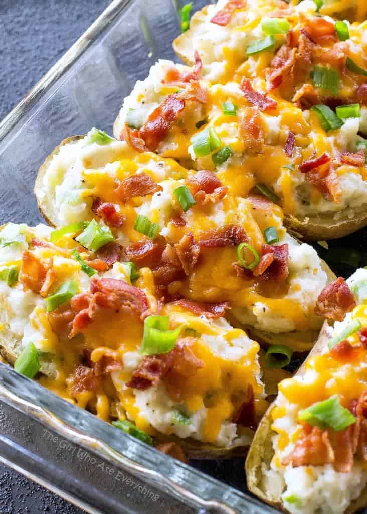 The Ultimate Twice Baked Potatoes with bacon and cheese