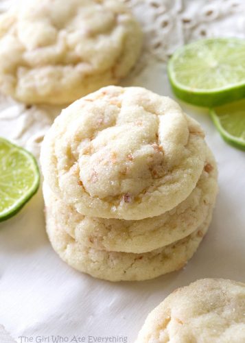 Chewy Coconut Lime Sugar Cookies - The Girl Who Ate Everything