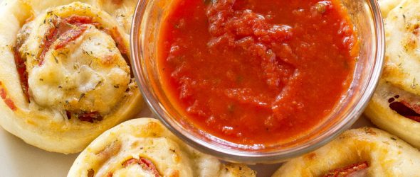 Pizza Rolls On a plate with marinara