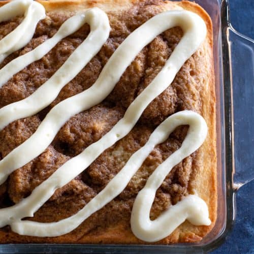 Cinnamon Roll Cake - The Girl Who Ate Everything