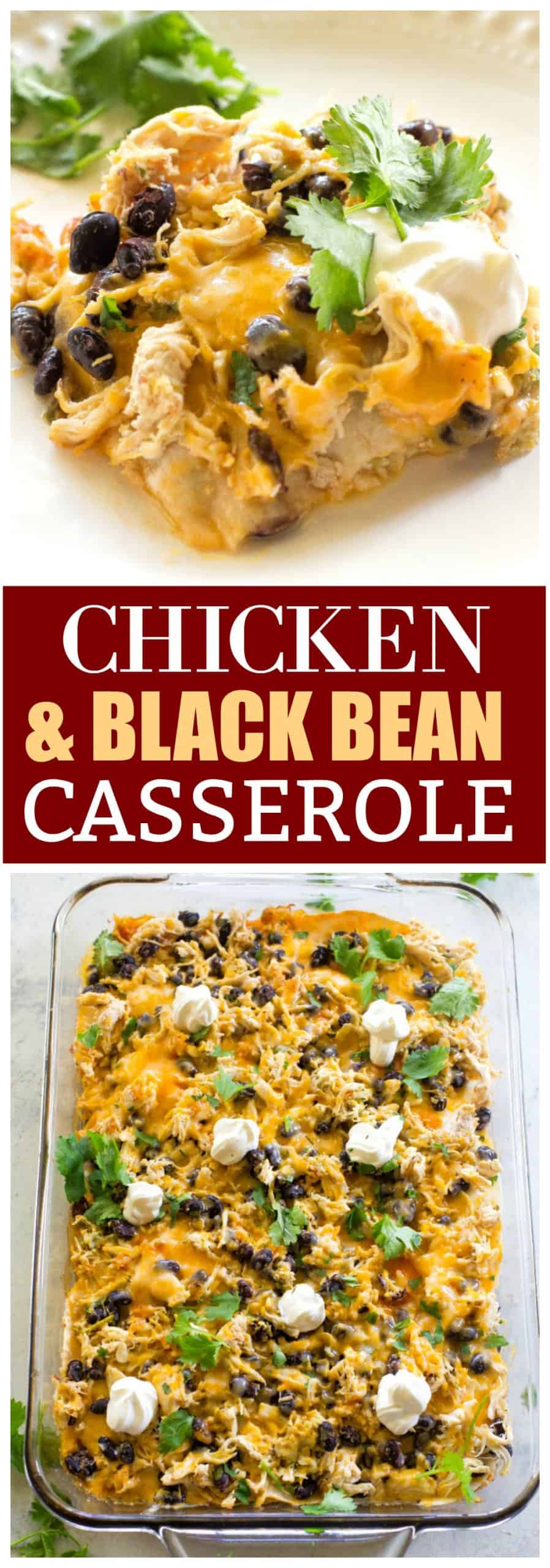 Chicken and Black Bean Enchilada Casserole-The Girl Who Ate Everything