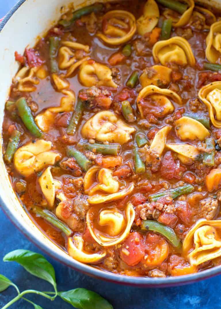Italian Sausage Soup with Cheese Tortellini | The Girl Who Ate Everything