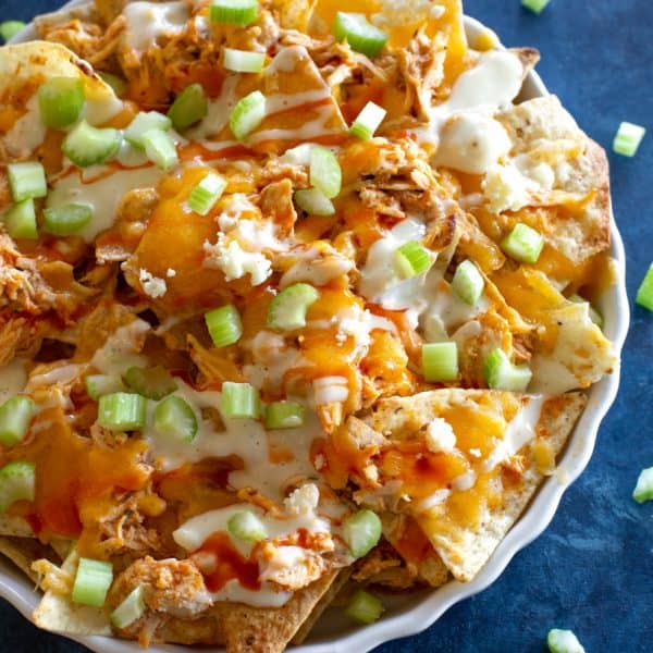 Buffalo Chicken Nachos - The Girl Who Ate Everything