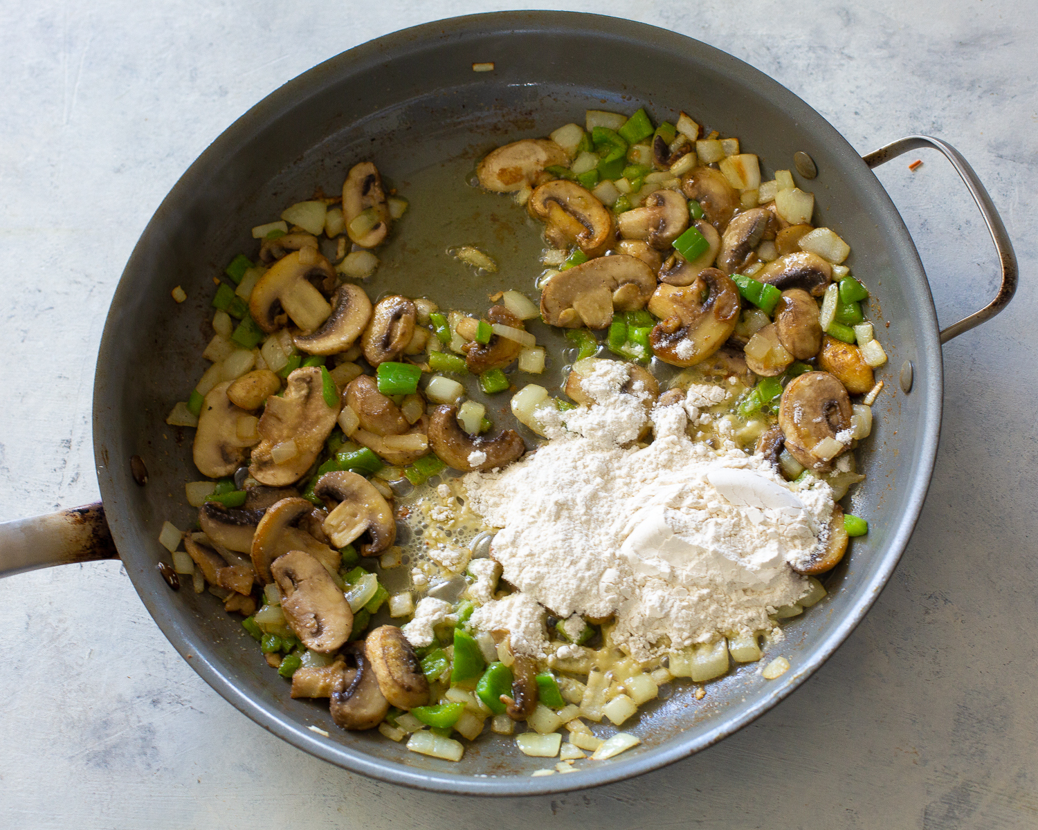 mushrooms and flour