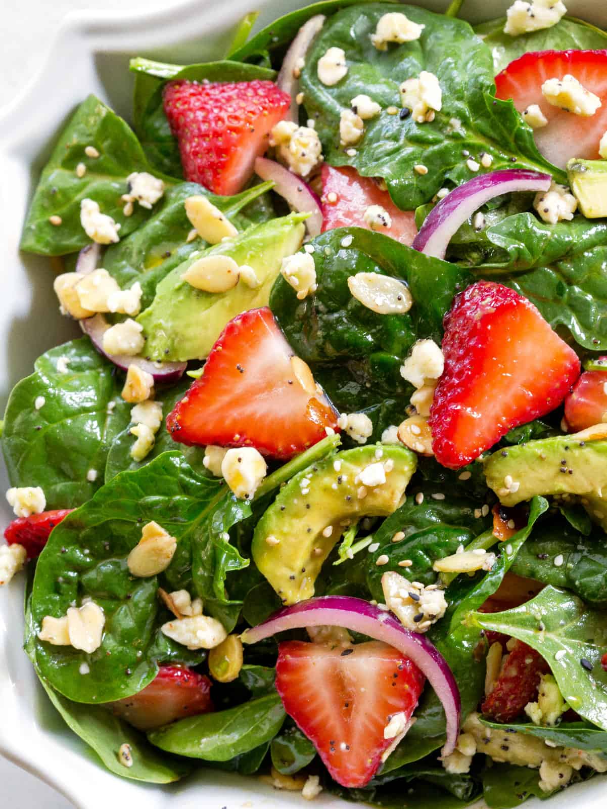 Strawberry Spinach Salad - The Girl Who Ate Everything