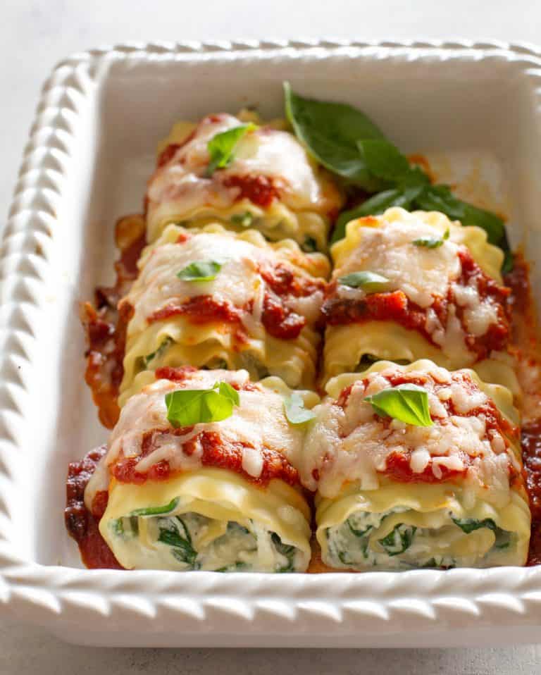 Spinach Lasagna Roll Ups - The Girl Who Ate Everything