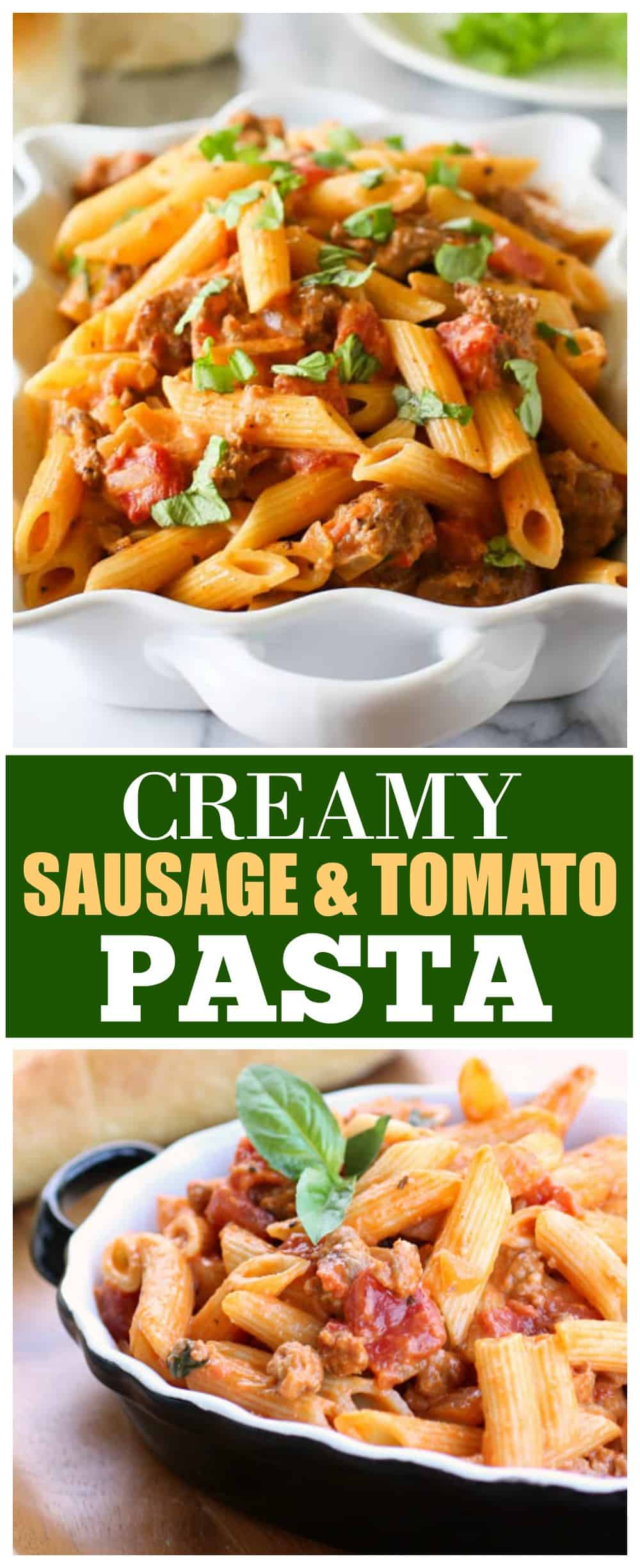 Creamy Sausage and Tomato Pasta Italian Dinner