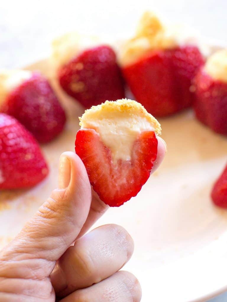 Cheesecake Stuffed Strawberries - The Girl Who Ate Everything