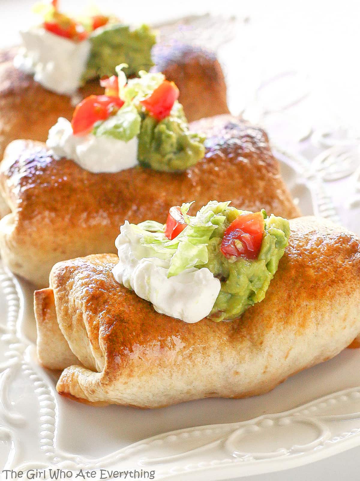 Baked Chicken Chimichangas Recipe - The Girl Who Ate Everything