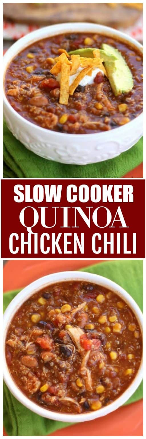 Slow Cooker Quinoa Chicken Chili | The Girl Who Ate Everything