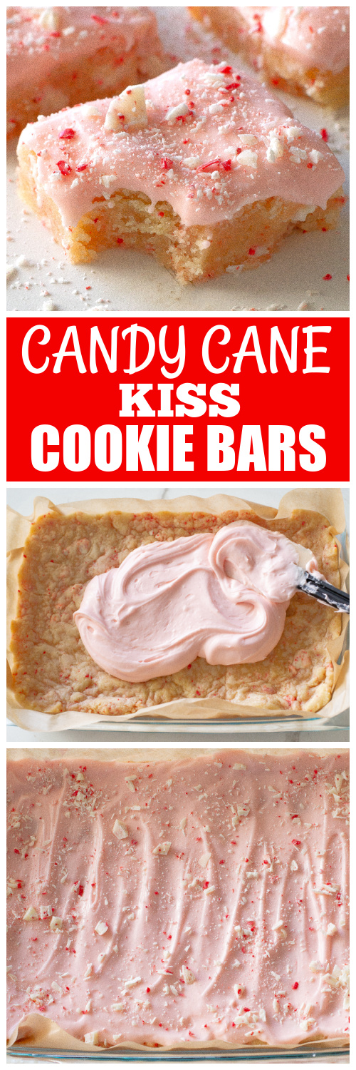 Candy Cane Kiss Cookie Bars