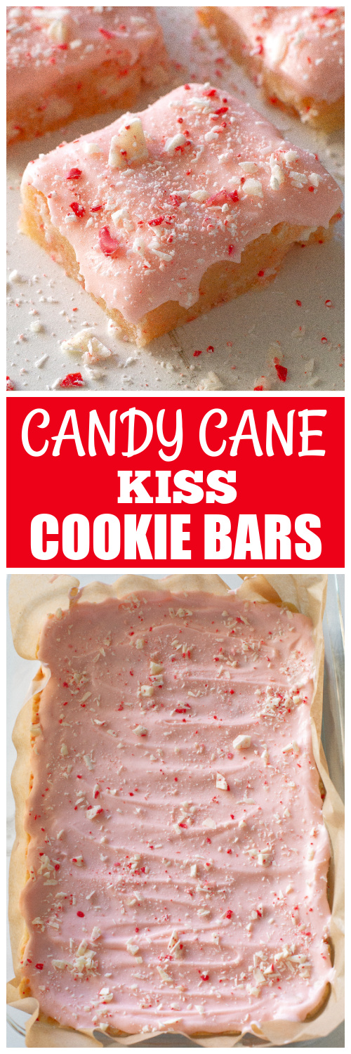 Candy Cane Kiss Cookie Bars