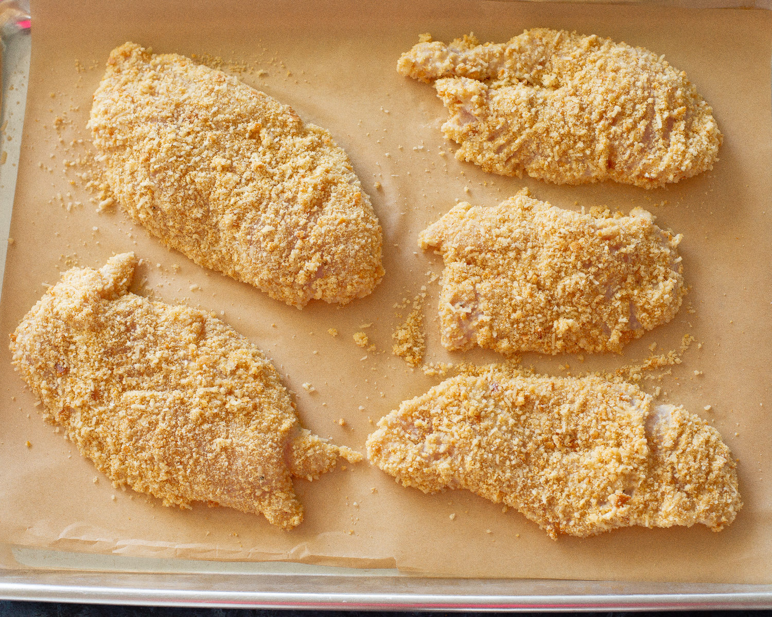 chicken on a baking sheet