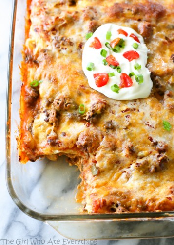 Taco Lasagna Recipe (+VIDEO) - The Girl Who Ate Everything