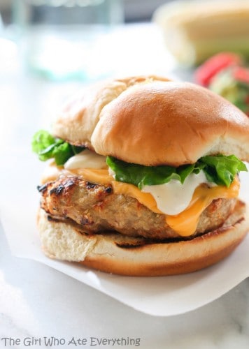 Cheddar Ranch Chicken Burgers | The Girl Who Ate Everything