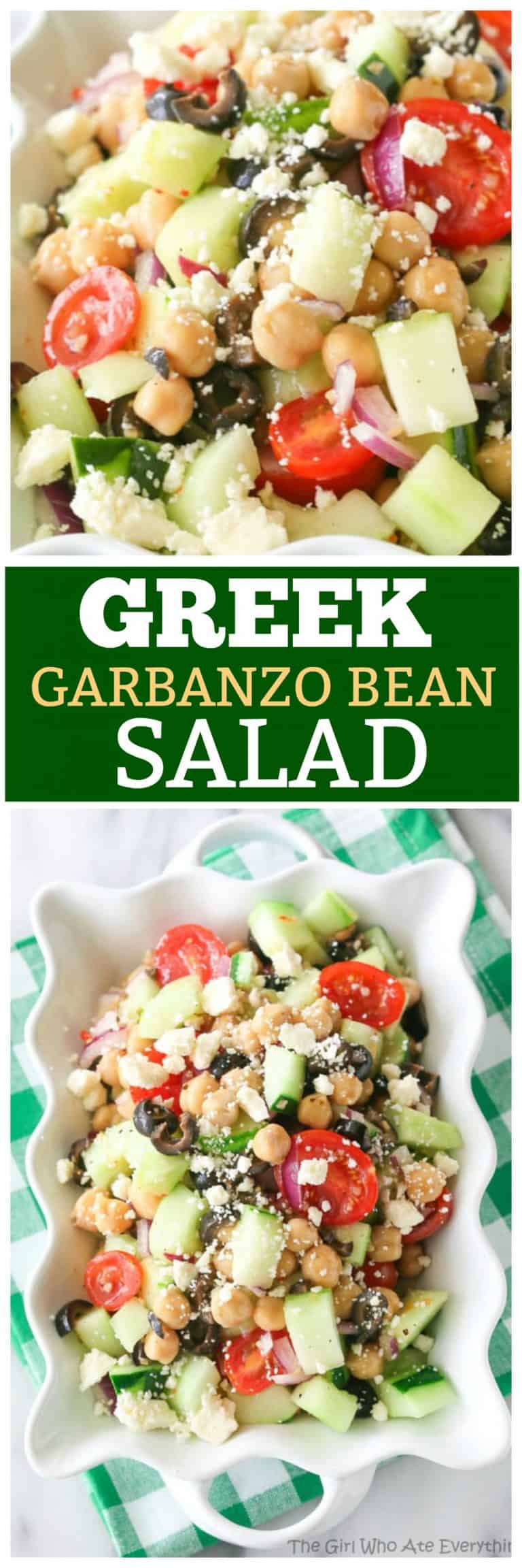 Greek Garbanzo Bean Salad - The Girl Who Ate Everything