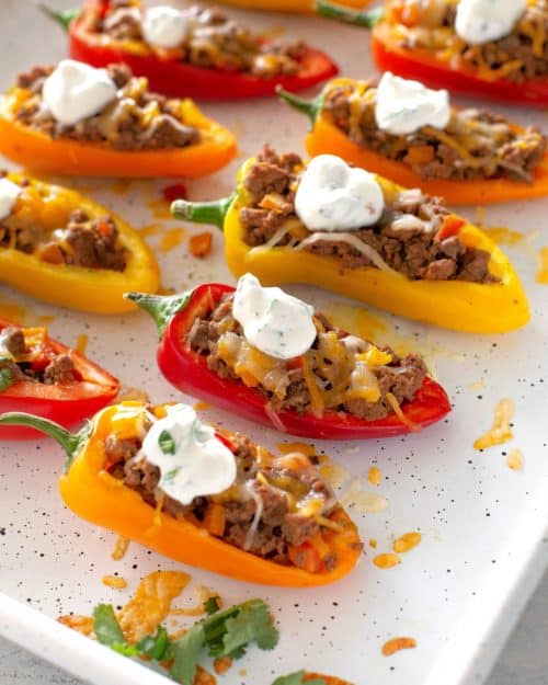 Mini Taco Stuffed Peppers - The Girl Who Ate Everything