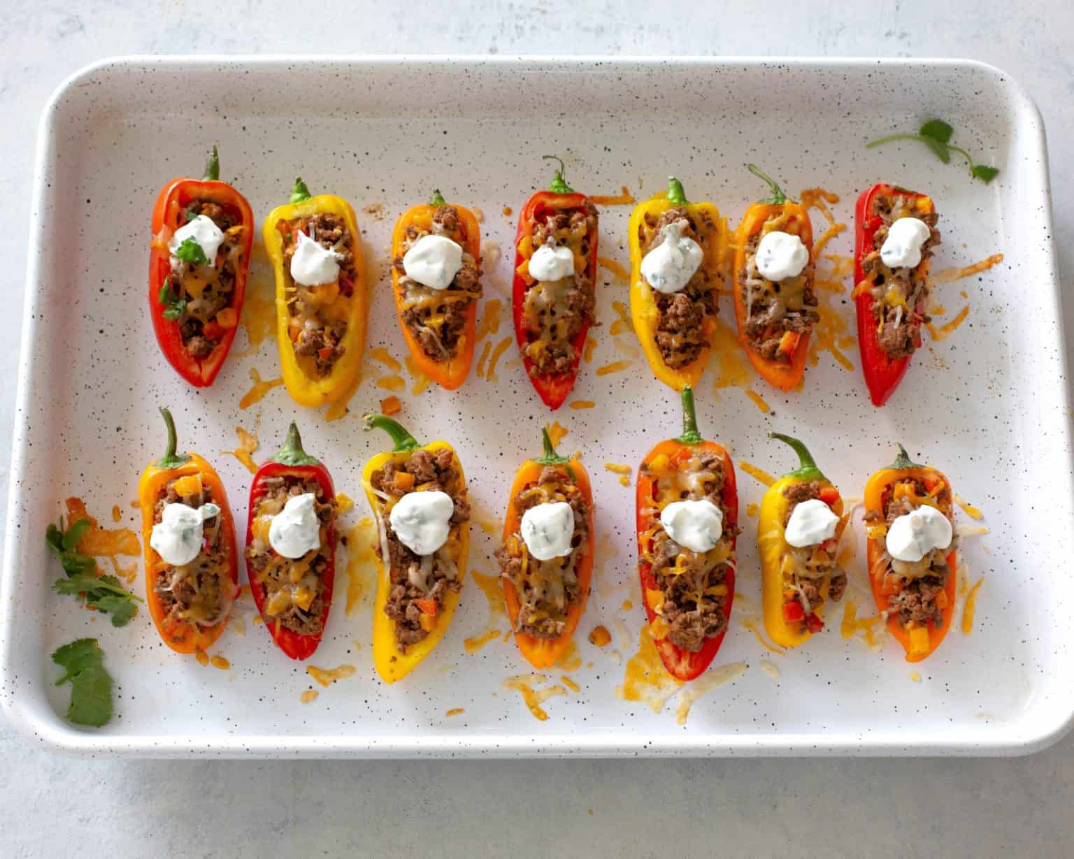 Mini Taco Stuffed Peppers - The Girl Who Ate Everything