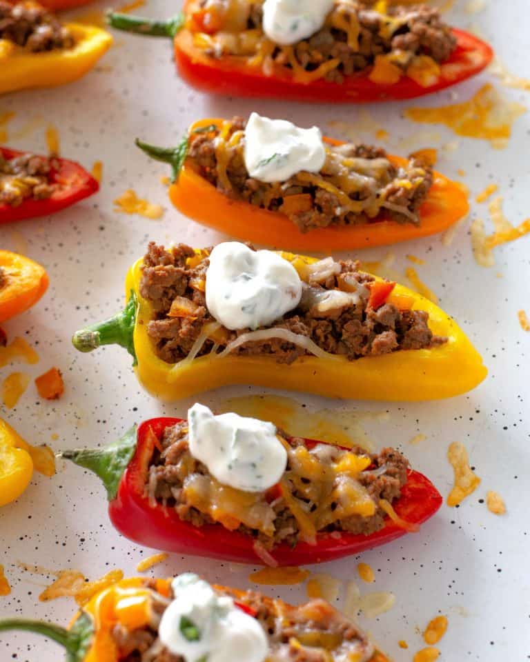 Mini Taco Stuffed Peppers - The Girl Who Ate Everything