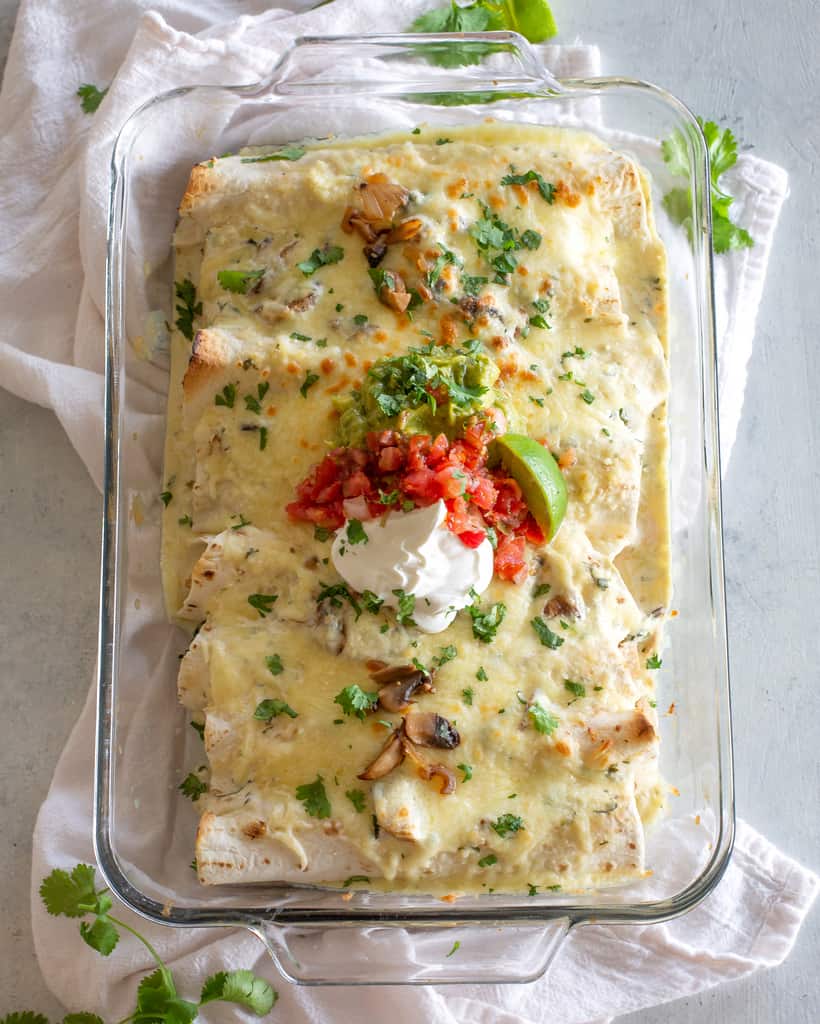 Mushroom, Spinach, & Chicken Enchiladas The Girl Who Ate Everything