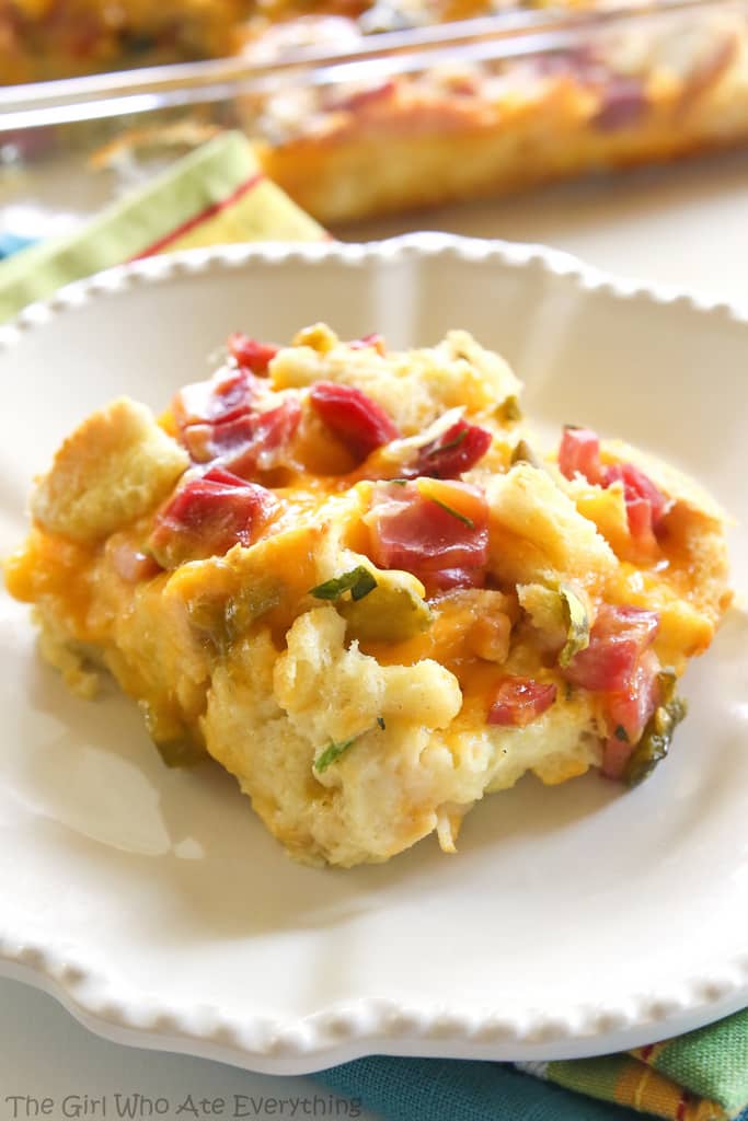 Chili Cheese Ham Strata - The Girl Who Ate Everything