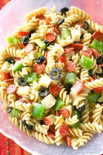 Pizza Pasta Salad Recipe (+video)- The Girl Who Ate Everything