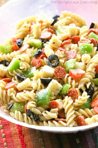 Pizza Pasta Salad Recipe - The Girl Who Ate Everything