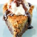 Chocolate Chip Pie - one of our favorite pies ever. Basically a chocolate chip cookie in a pie. So good! the-girl-who-ate-everything.com