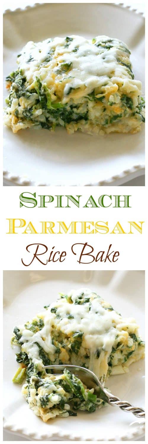 Spinach Parmesan Rice Bake - The Girl Who Ate Everything