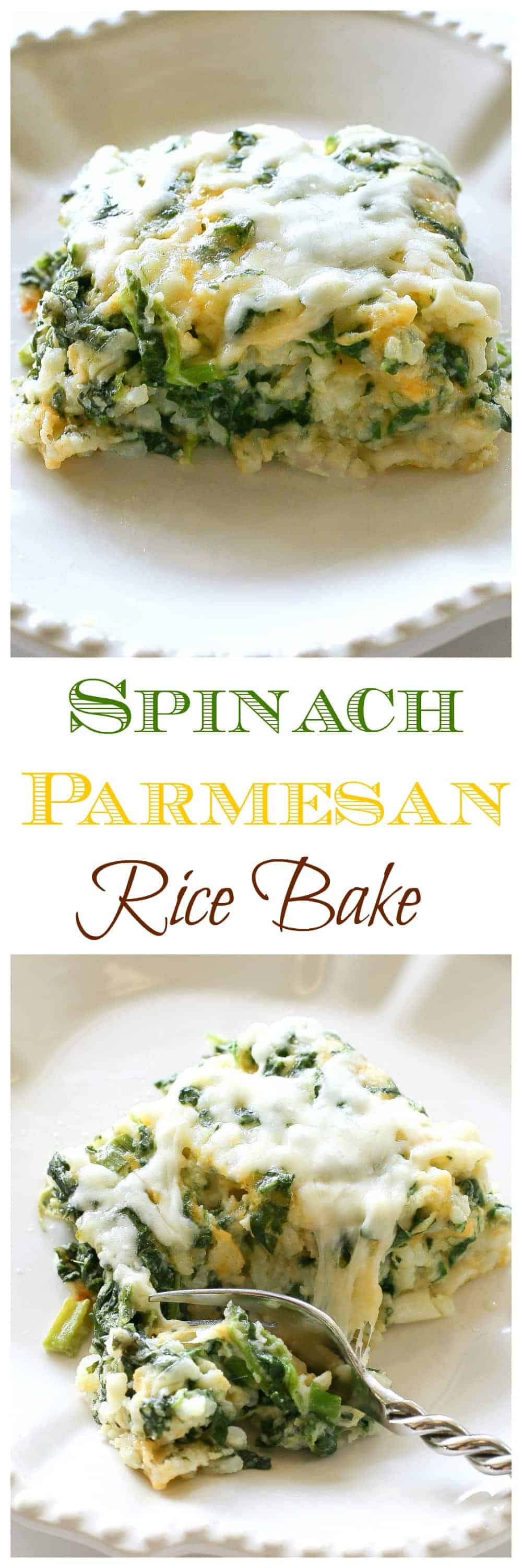 Spinach Parmesan Rice Bake - The Girl Who Ate Everything