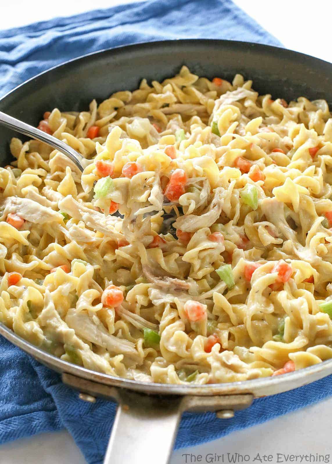 Creamy Chicken Noodle Skillet - The Girl Who Ate Everything
