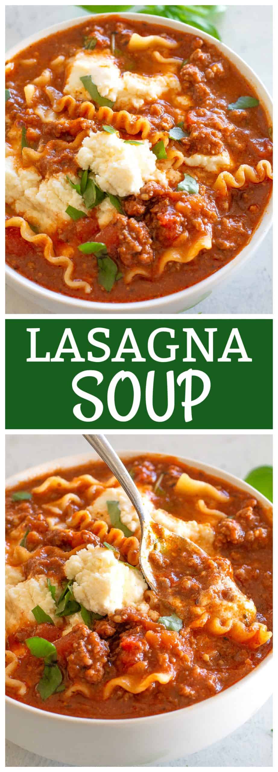 Easy Lasagna Soup Recipe (+VIDEO) - The Girl Who Ate Everything