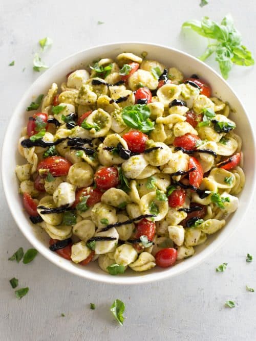 The Best Caprese Pasta Salad - The Girl Who Ate Everything