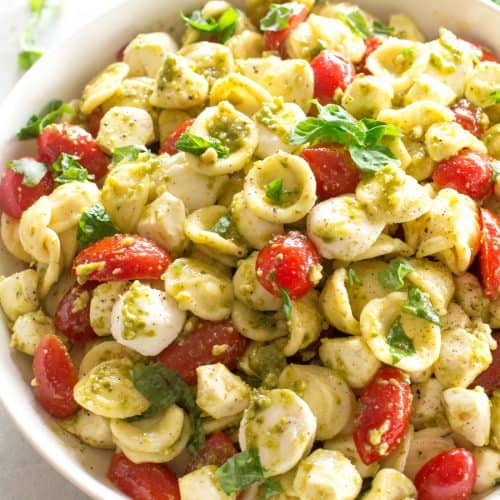 The Best Caprese Pasta Salad - The Girl Who Ate Everything