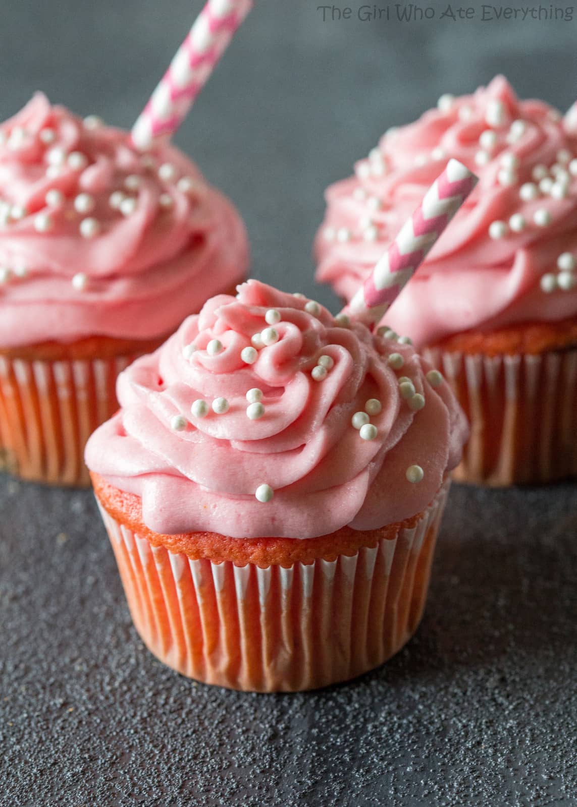 Strawberry Milkshake Cupcakes - The Girl Who Ate Everything