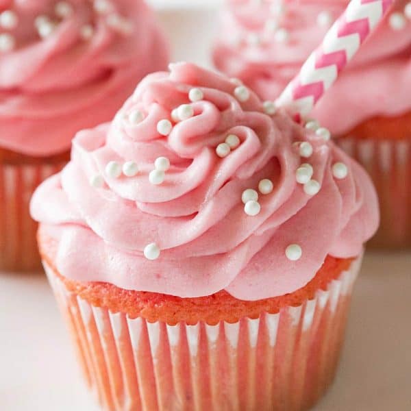 Strawberry Milkshake Cupcakes - The Girl Who Ate Everything