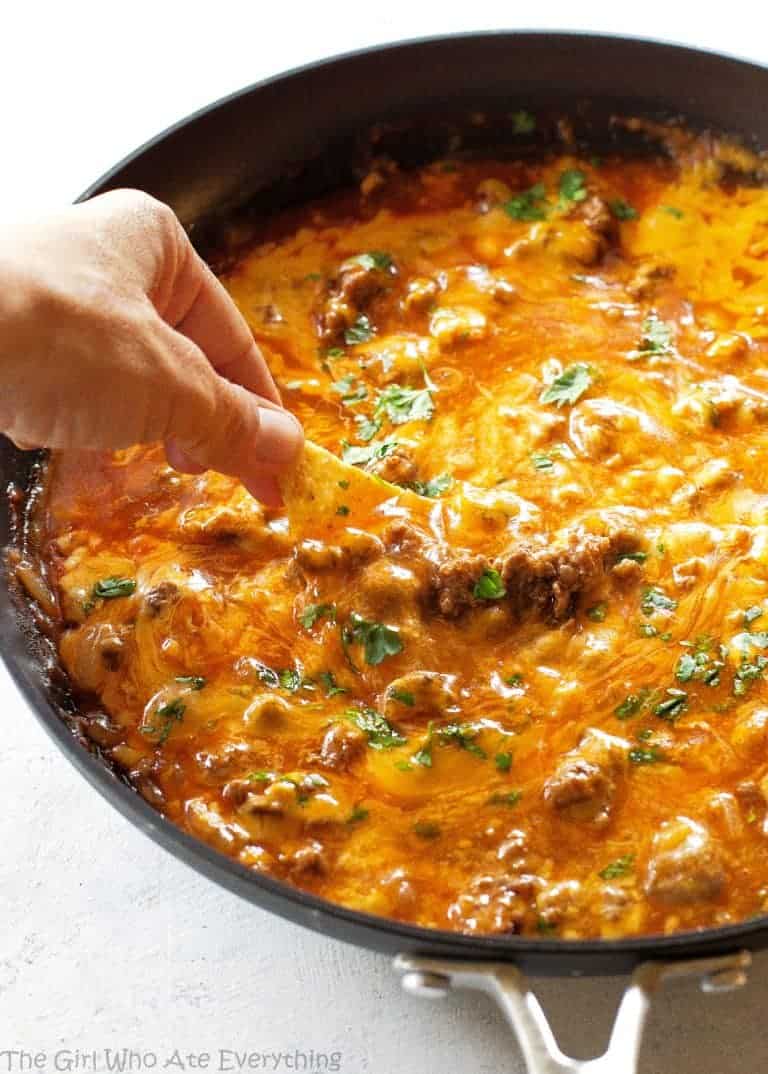 Beef Enchilada Dip Recipe - The Girl Who Ate Everything