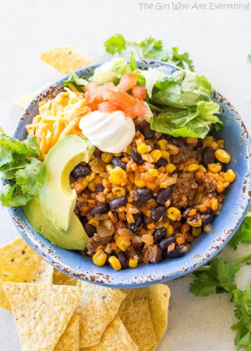 Cauliflower and Sweet Potato Burrito Bowls - The Girl Who Ate Everything