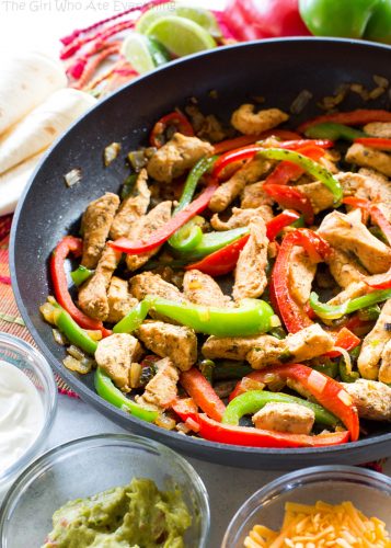 Easy Chicken Fajitas Recipe - The Girl Who Ate Everything