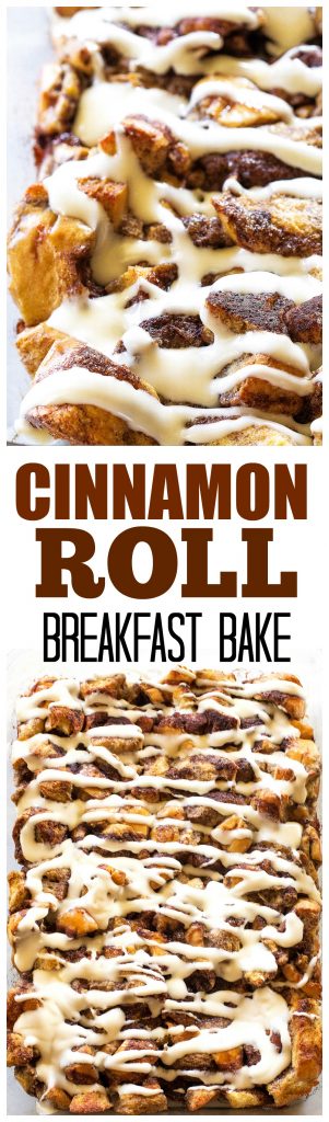 Cinnamon Roll Breakfast Bake - The Girl Who Ate Everything