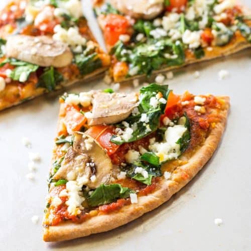 Spinach and Feta Pizza - Sweet Caramel Sunday