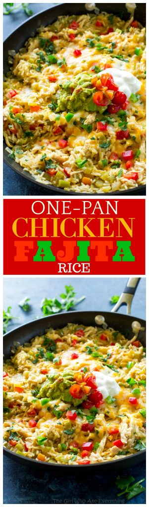 One Pan Chicken Fajita Rice (+VIDEO) - The Girl Who Ate Everything