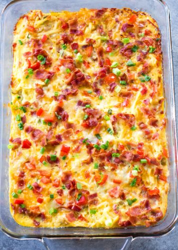 Confetti Bacon Hash brown Casserole (+VIDEO) - The Girl Who Ate Everything