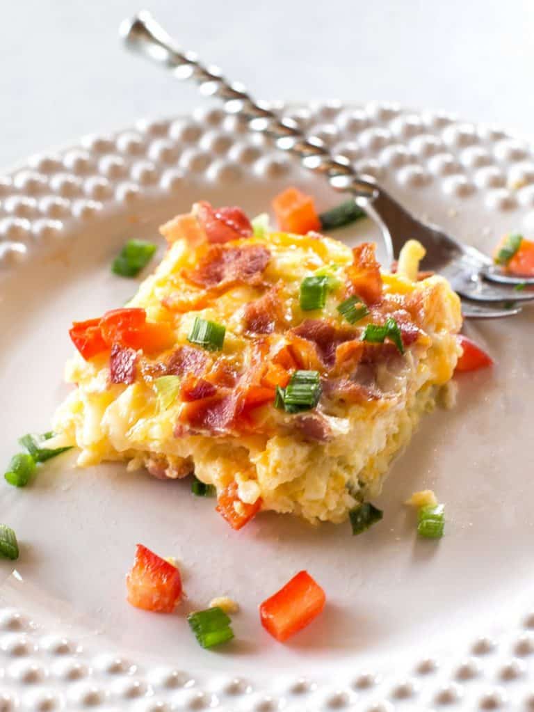 Confetti Bacon Hash brown Casserole (+VIDEO) - The Girl Who Ate Everything